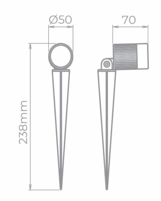 Espeto Jardim Stella Mini Focco 7 Watts 25° 3000K IP67 Preto STH7703/30
