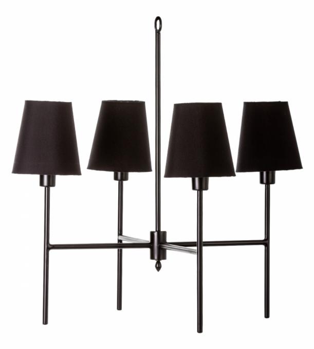 Lustre Foco Metallo Tocheiro Cúpulas Tecido 4L E27 Ø720x730mm LU 411