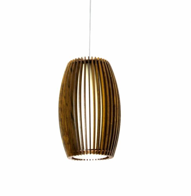 Pendente Accord Stecche Di Legno 1L E27 Ø200x300mm 1140