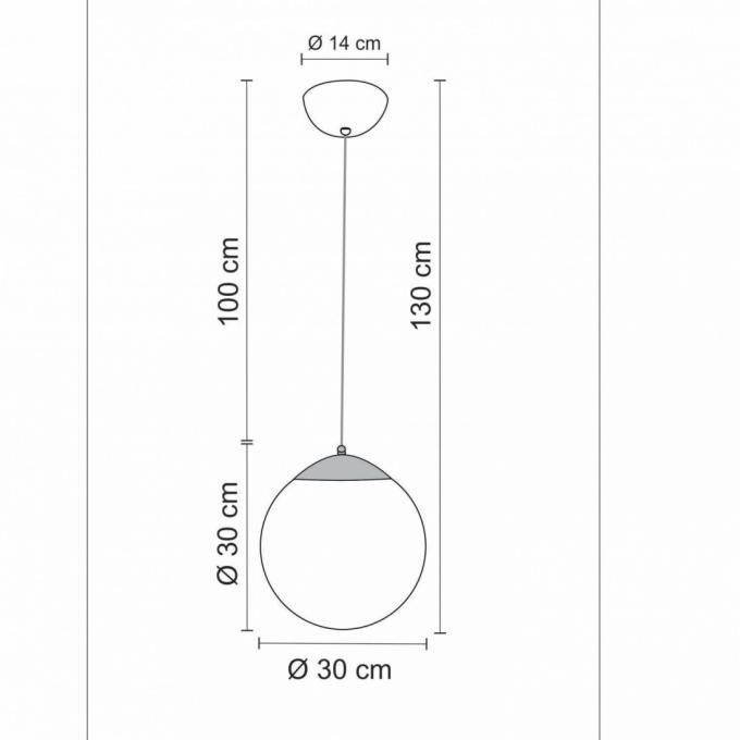 Pendente Madelustre Esphera Cristal 1L E27 Vidro Ø300mm 2783/94 