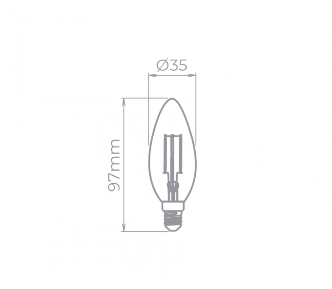 Lâmpada Stella Vela Lisa Filamento 127V E14 2,5 Watts 2700K STH20301/27
