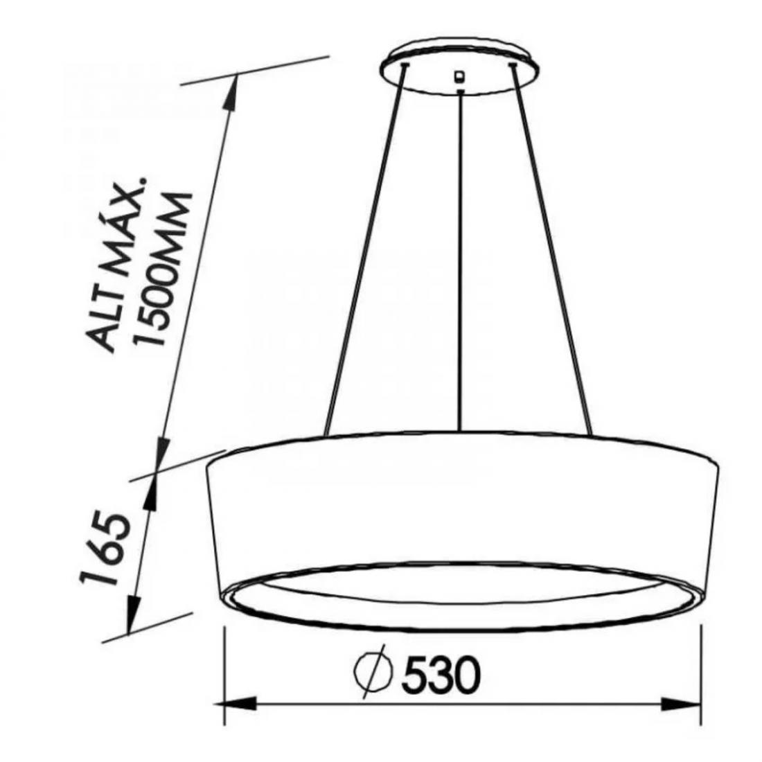 Pendente Newline Circle Redondo 6L E27 Ø530x140mm SN10155