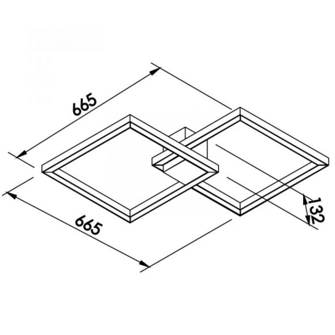 Plafon Sobrepor Newline Fit25 58,8 Watts Bivolt 535x535x132mm 701LED