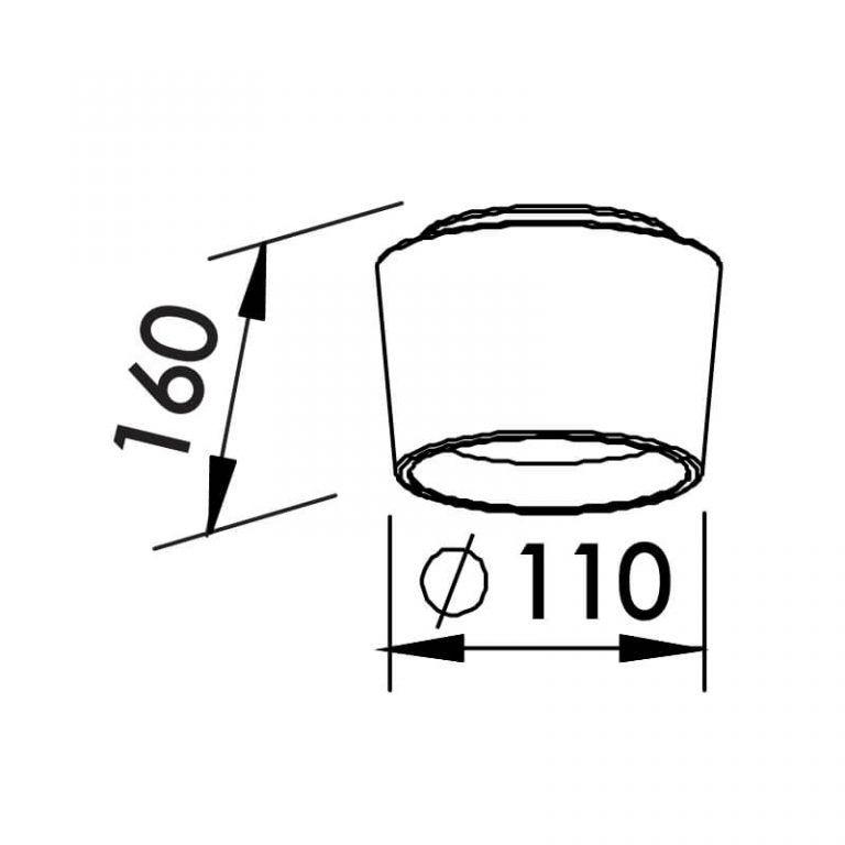 Plafon Sobrepor Newline Circle 2L E27 Ø110x160mm SN10150