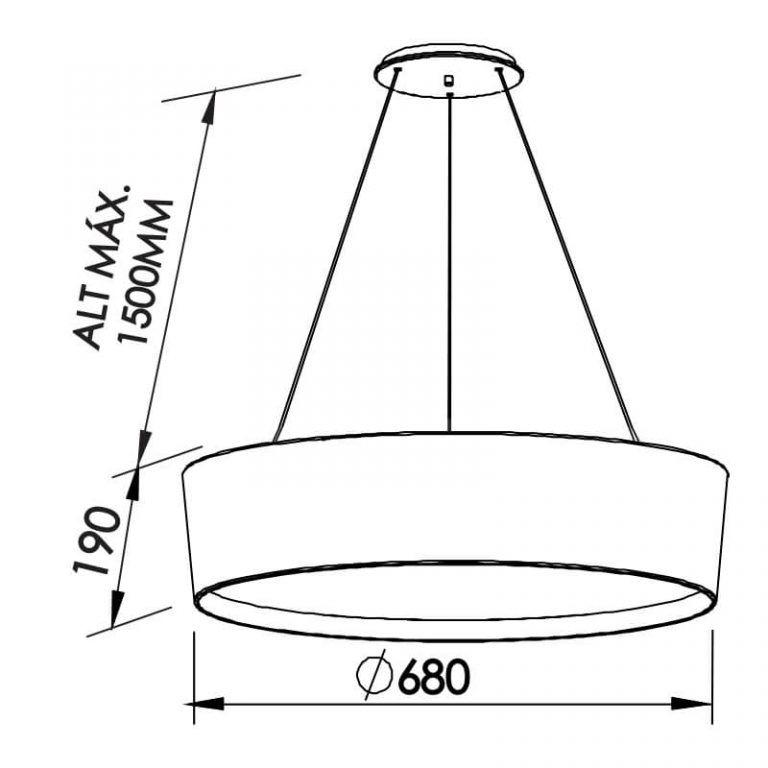Pendente Newline Circle Redondo 8L E27 Ø680x165mm  SN10156