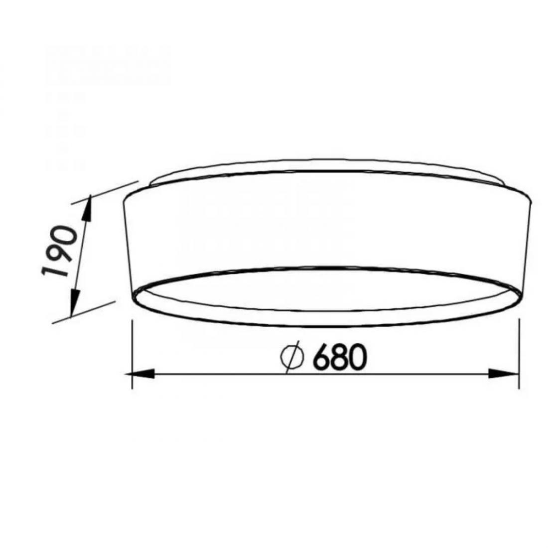 Plafon Sobrepor Newline Circle 8L E27 Ø680x190mm SN10153