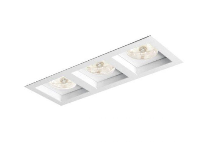 Embutido Eisen Recuado Direcional Triplo AR111 Alumínio 432x144mm EM1503