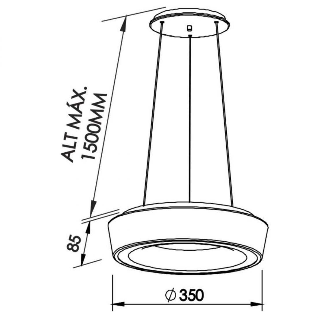 Pendente Newline Apollo 16,8 Watts Bivolt Ø350X85mm 585LED
