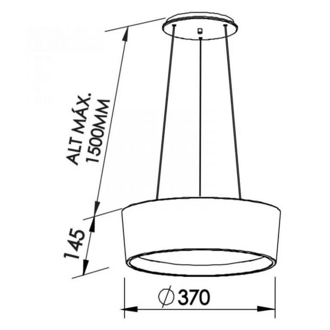 Pendente Newline Circle Redondo 4L E27 Ø370x145mm SN10154 