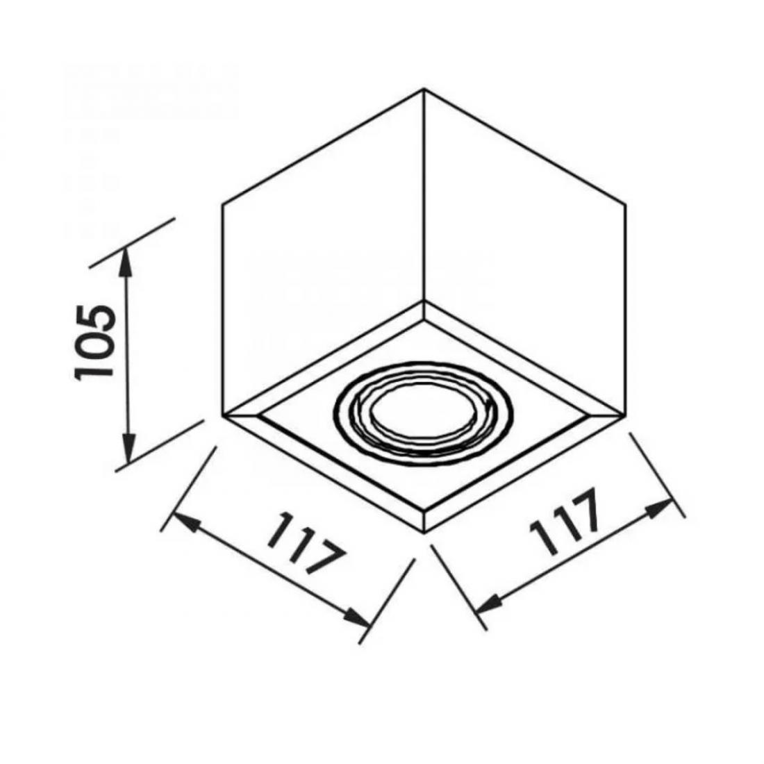 Plafon Sobrepor Newline Box Facho Direcional 1L Dicróica 117x117x105mm IN40121