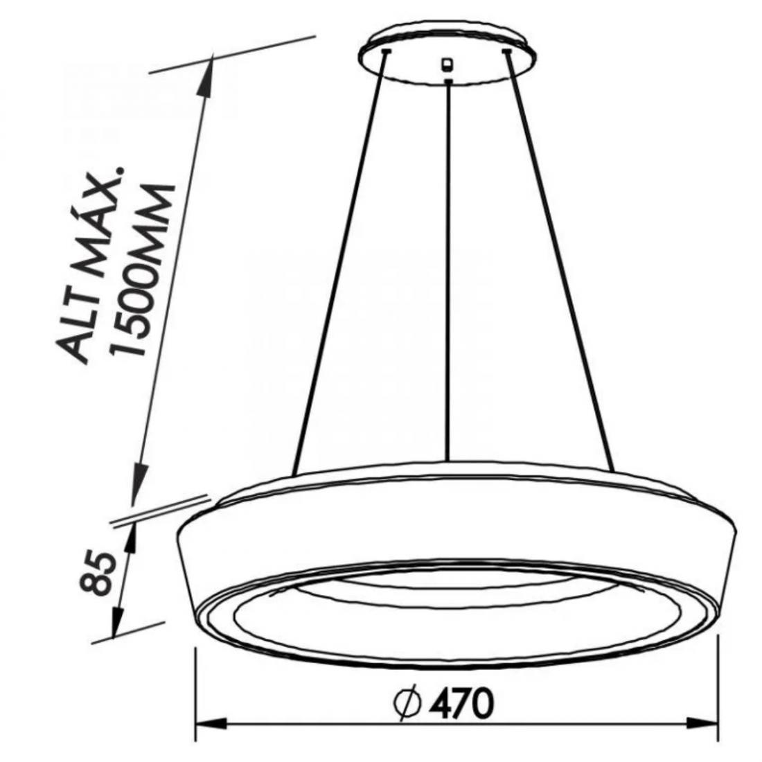 Pendente Newline Apollo 25,2 Watts Bivolt Ø470X85mm 586LED