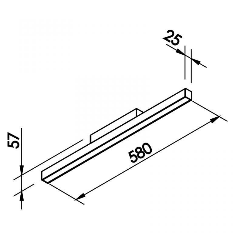 Plafon Sobrepor Newline Fit25 16 Watts Bivolt 580x25x57mm 630LED