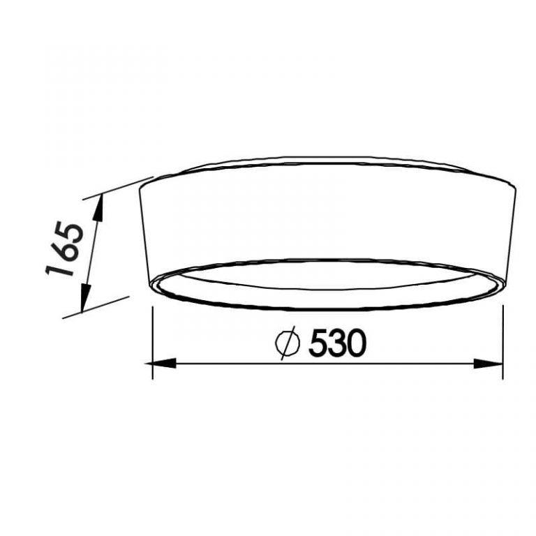 Plafon Sobrepor Newline Circle 6L E27 Ø530x165mm SN10152 
