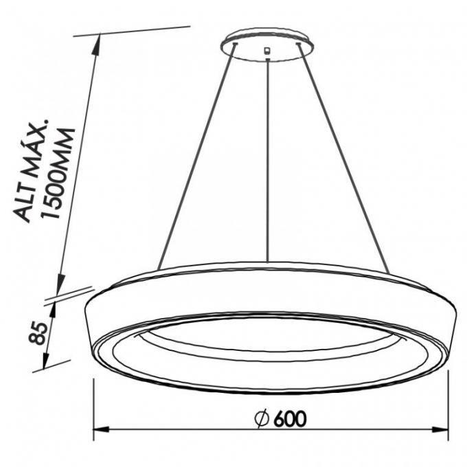 Pendente Newline Apollo 33,6 Watts Bivolt Ø600X85mm 587LED