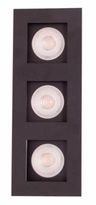 Embutido Eisen Recuado Direcional Triplo MR11 Mini Dicróica Alumínio 210x70mm EM703