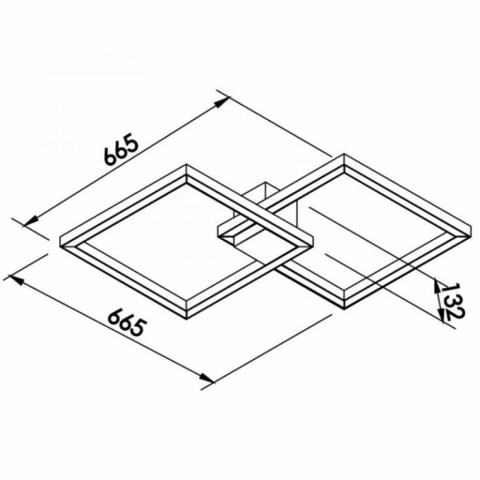 Plafon Sobrepor Newline Fit25 67,2 Watts Bivolt 665x665x132mm 702LED