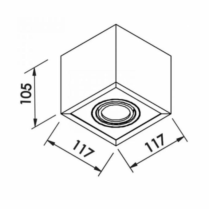 Plafon Sobrepor Newline Box Facho Direcional 1L Dicróica 117x117x105mm IN40121
