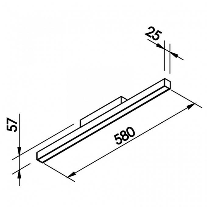 Plafon Sobrepor Newline Fit25 16 Watts Bivolt 580x25x57mm 630LED