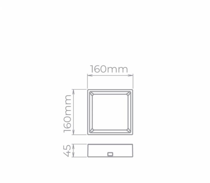 Plafon Sobrepor Stella Deep Branco Recuado 12 Watts 4000K 160x160mm STH20902BR/40