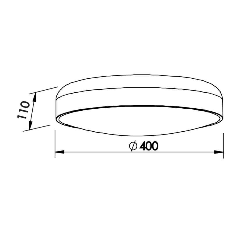 Plafon Sobrepor Newline Victoria 3L E27 Ø400x110mm 161