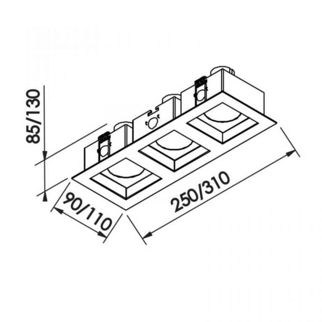 Embutido Direcional Newline Flat 3L AR70 110x310x85mm IN65134