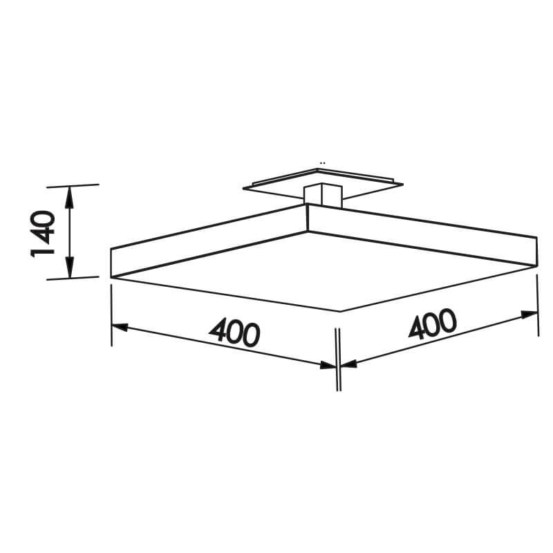 Plafon Sobrepor Newline Tray 25,2 Watts Bivolt 400x400x140mm 530LED