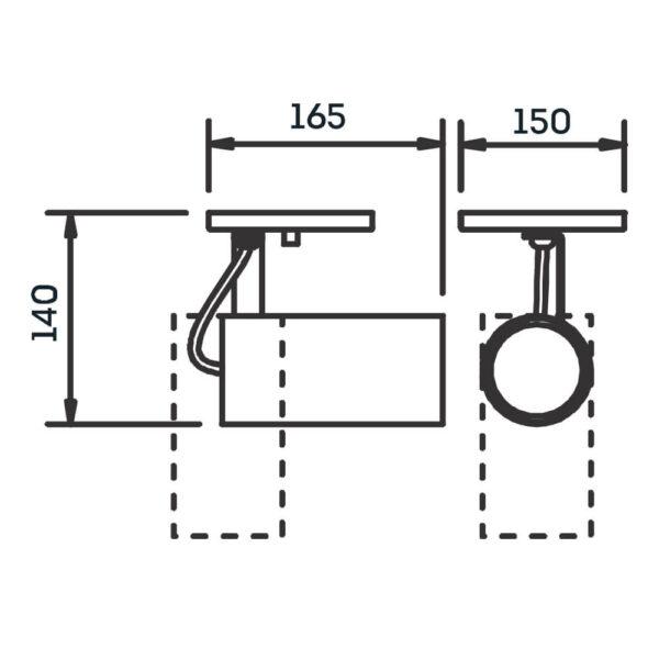Spot Sobrepor Newline Lisse II 1L PAR20 165x150x140mm IN55635
