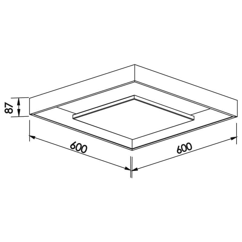 Plafon Newline New Picture LED 25,5 Watts Bivolt 600x600x87mm 547LED