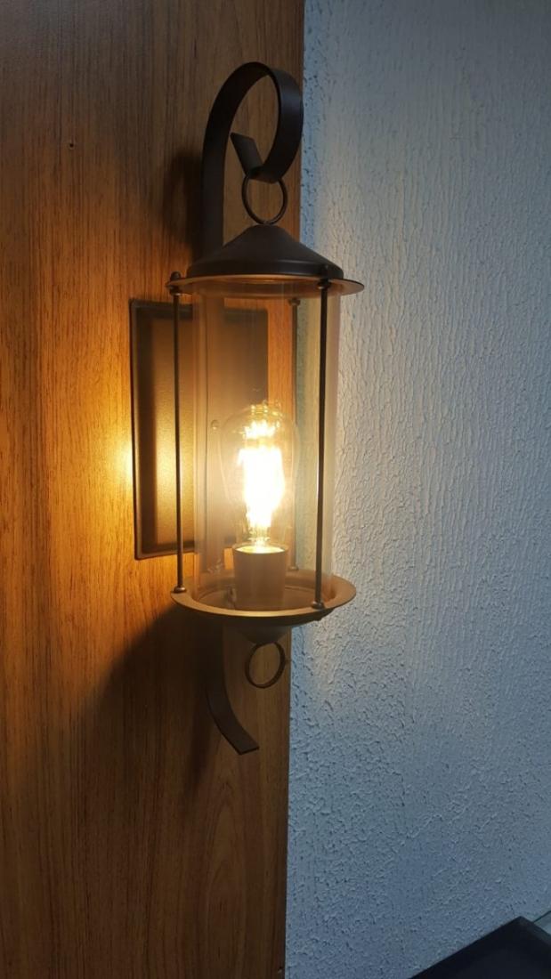 Arandela Ideal Munich Vidro Cilíndrico Fosco 1L E27 160x530x170mm 240