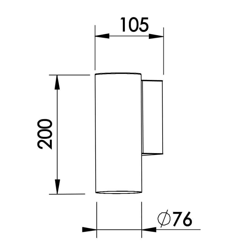 Arandela Newline Lisse 1L E27 Ø76x105x200mm IN50817