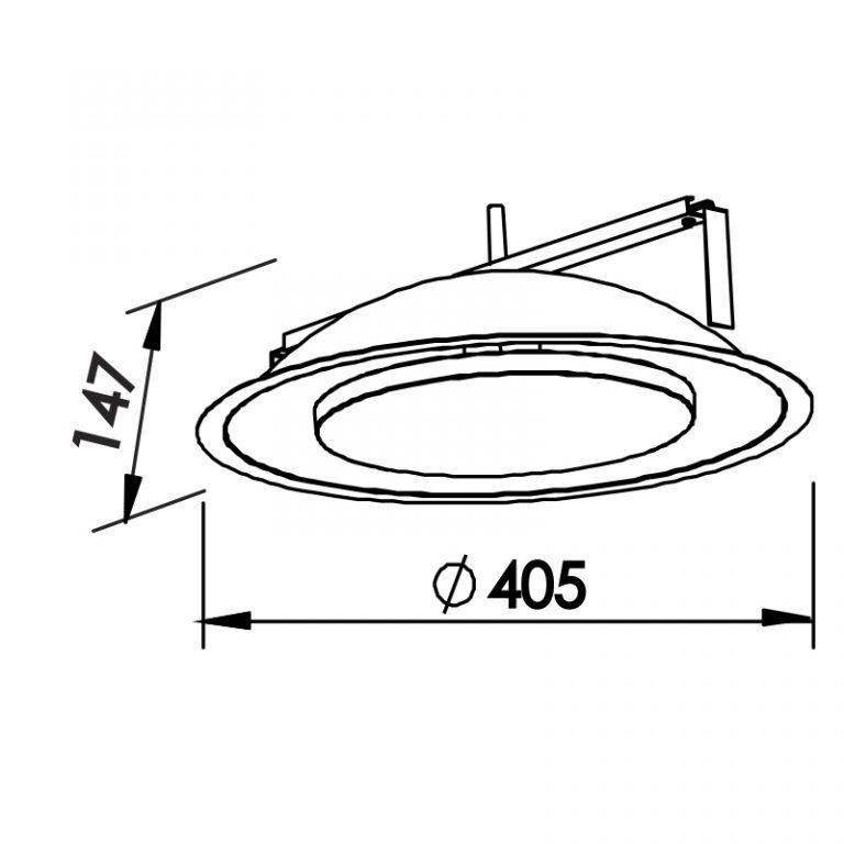 Plafon Embutido Newline Iris 24 Watts 2700K Ø405x147mm 441LED