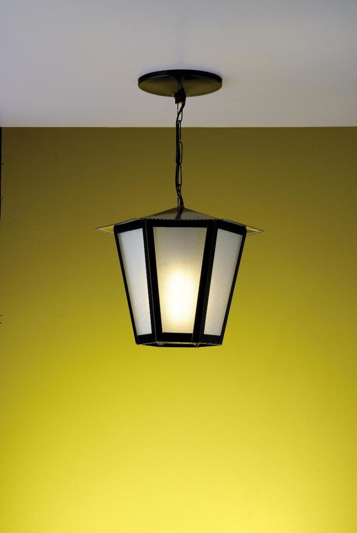 Pendente Ideal Colonial Sextavado Aço Fosfatizado e Termoplástico 1L E27 360X260X260mm L-3-C