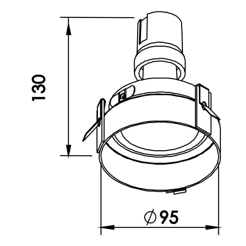 Embutido Direcional Newline No Frame II Redondo 1L PAR20 Ø95x130mm IN60531