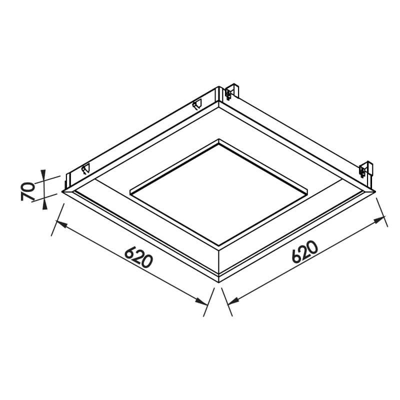 Embutido Newline New Picture LED 25,2 Watts Bivolt 620x620x70mm 542LED