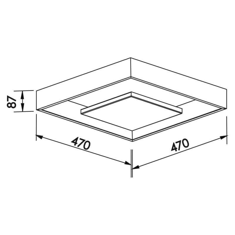 Plafon Newline New Picture LED 16,8 Watts Bivolt 470x470x87mm 546LED