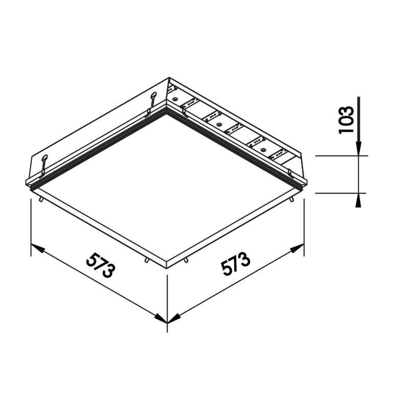 Luminária Embutir Newline No Frame II 96 Watts Bivolt 573x573x143mm 613LED

