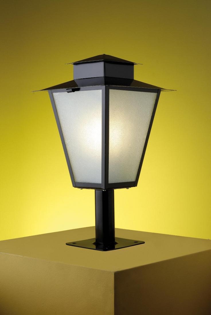 Poste Balizador Ideal Colonial Quadrado Aço Fosfatizado 1L E27 500mm P-1