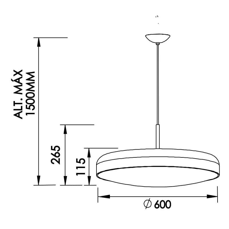 Pendente Newline Victoria 5L E27 Ø600x265mm 167
