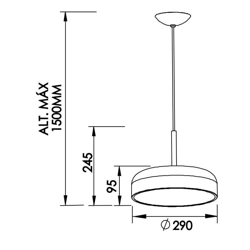 Pendente Newline Victoria 2L E27 Ø290x245mm 165