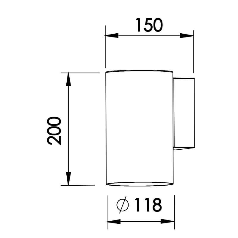 Arandela Newline Lisse 1L PAR30 Ø118x150x200mm IN50818