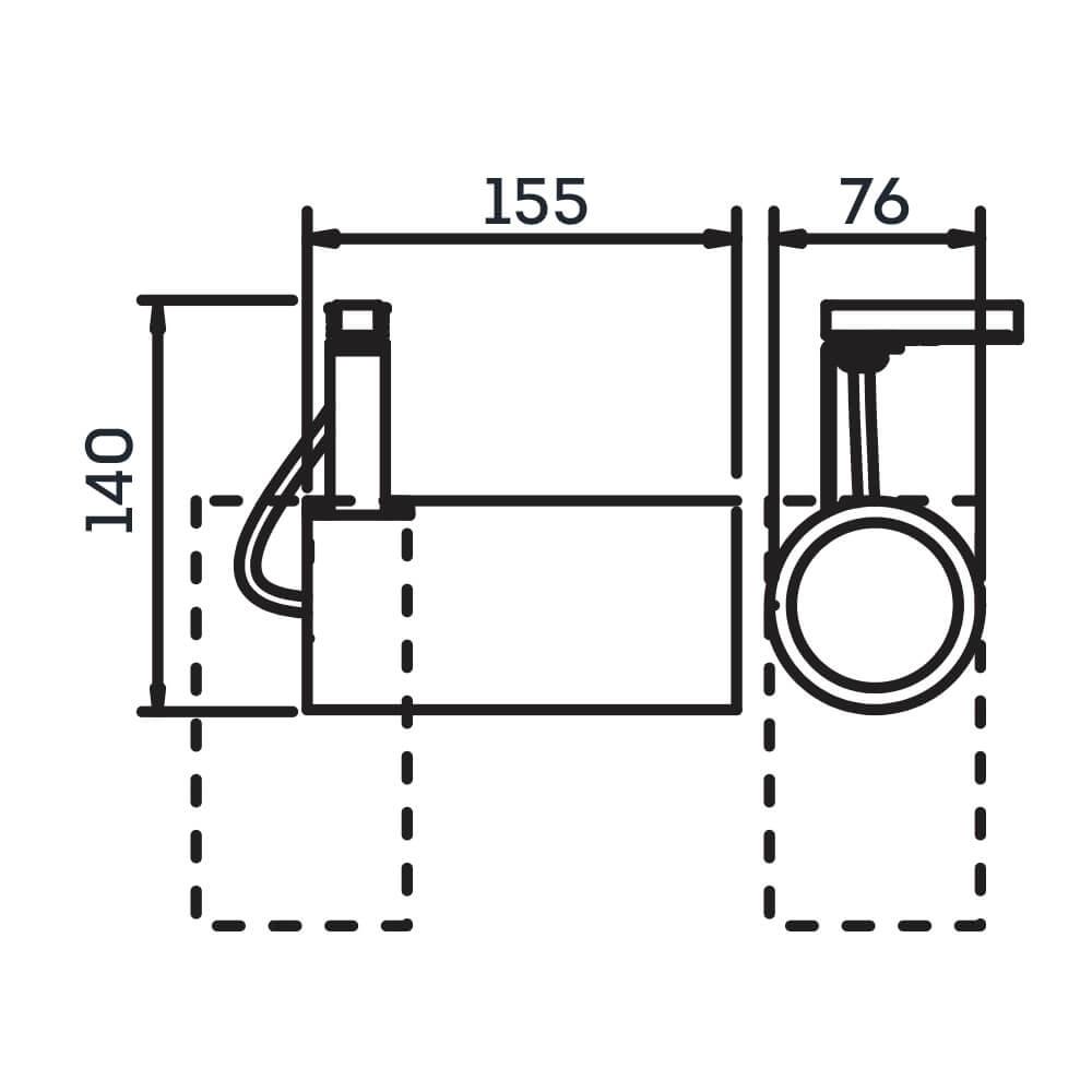 Spot para Trilho Newline Lisse II 1L PAR20 155x76x140mm IN55935