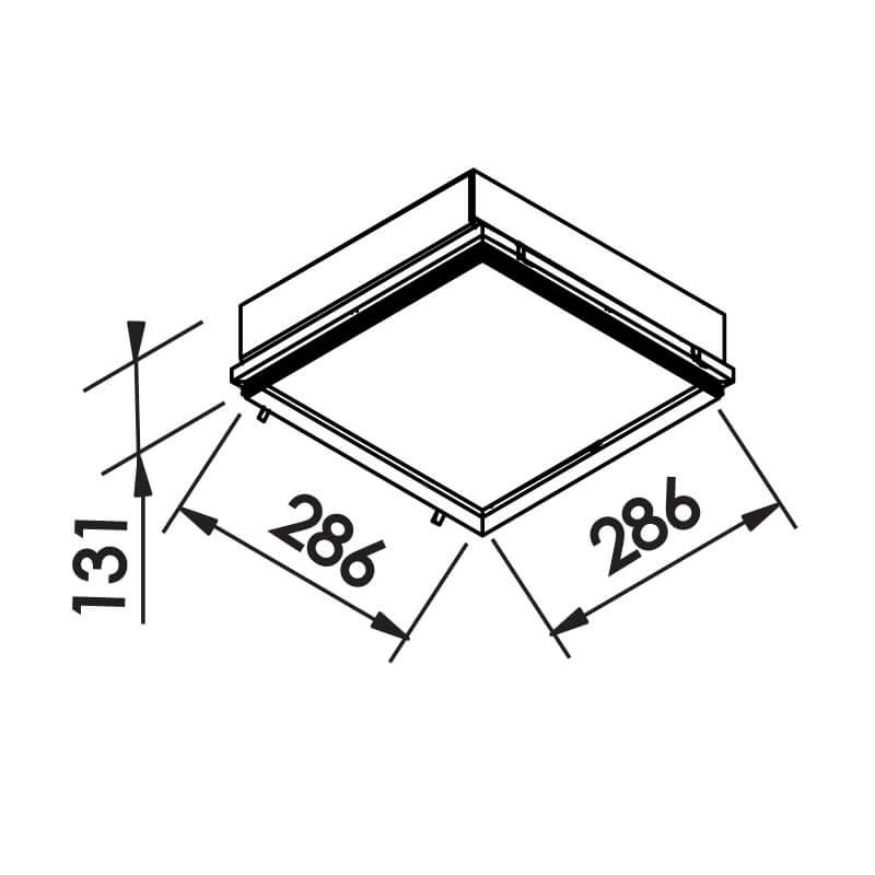 Luminária Embutir Newline No Frame II 4L E27 286x286x131mm IN60202
