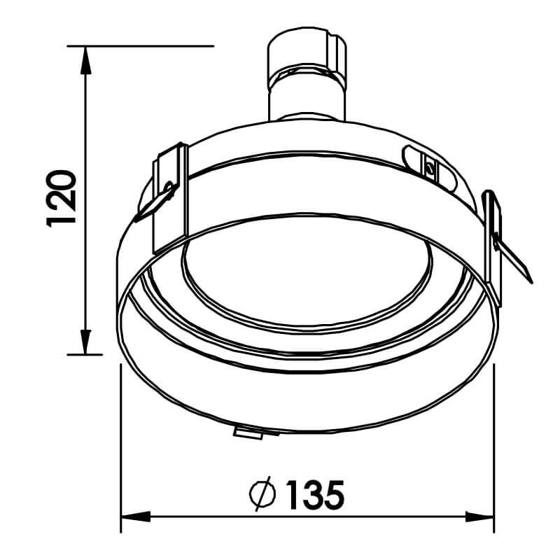 Embutido Direcional Newline No Frame II Redondo 1L AR111 Ø135x120mm IN60551