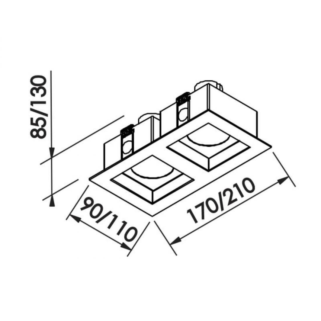 Embutido Direcional Newline Flat 2L PAR20 110x210x130mm IN65023