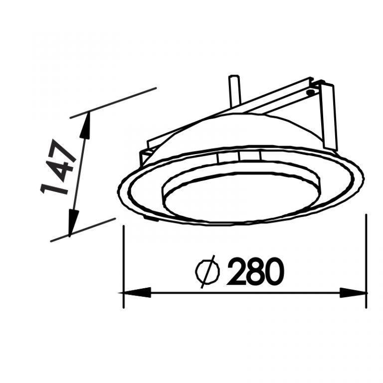 Plafon Embutido Newline Iris 18 Watts 2700K Ø280x147mm 440LED