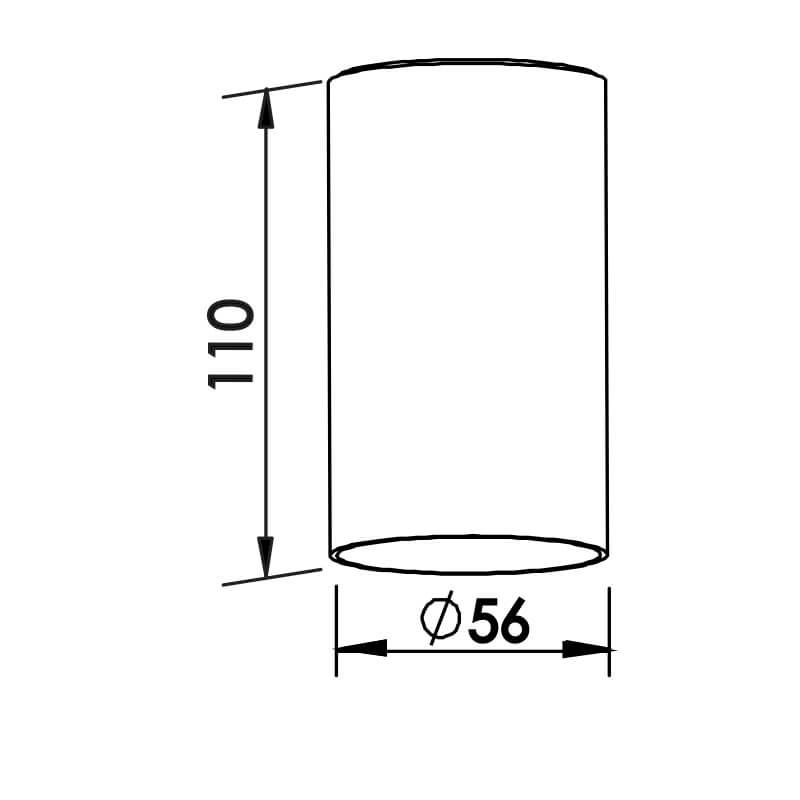 Plafon Sobrepor Newline Lisse 1L Dicróica MR16 Ø56x110mm IN50525
