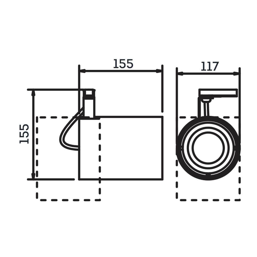 Spot para Trilho Newline Lisse II 1L PAR30 155x117x155mm IN55965