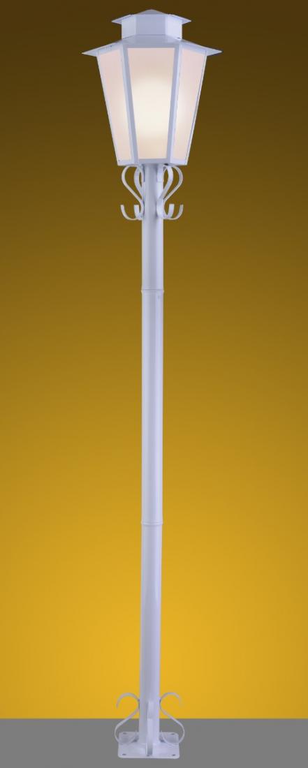 Poste Ideal Colonial Externo Sextavado Aço Fosfatizado e Vidro Transparente 1L E27 1760x320x320mm P-9 VT