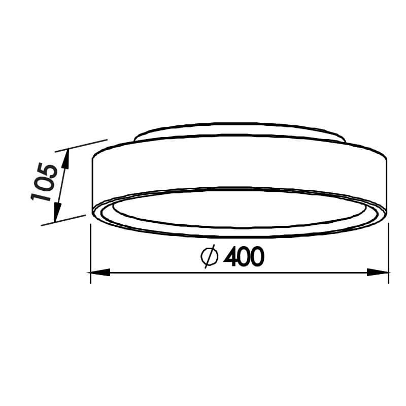 Plafon Sobrepor Newline Ring Redondo 3L E27 Ø400x105mm 9046