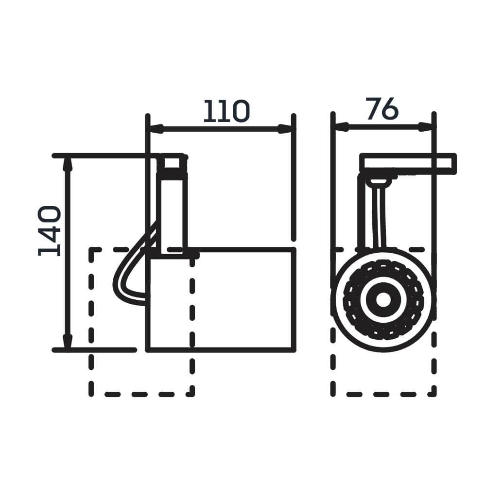 Spot para Trilho Newline Lisse II 1L AR70 110x76x140mm IN55945
